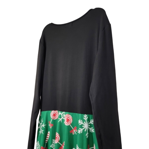 Christmas Winter Snowflake Themed Fit & Flare Long Sleeve Women's Dress Size XL - Picture 8 of 10
